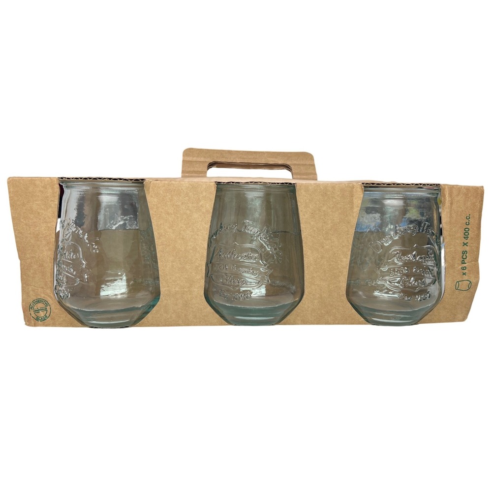 Vidrios San Miguel Recycled Glass Drinking Tumblers Set of 6 Spain 400cc Green